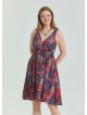 V Neck Robe Red Plus Size Dress 4588